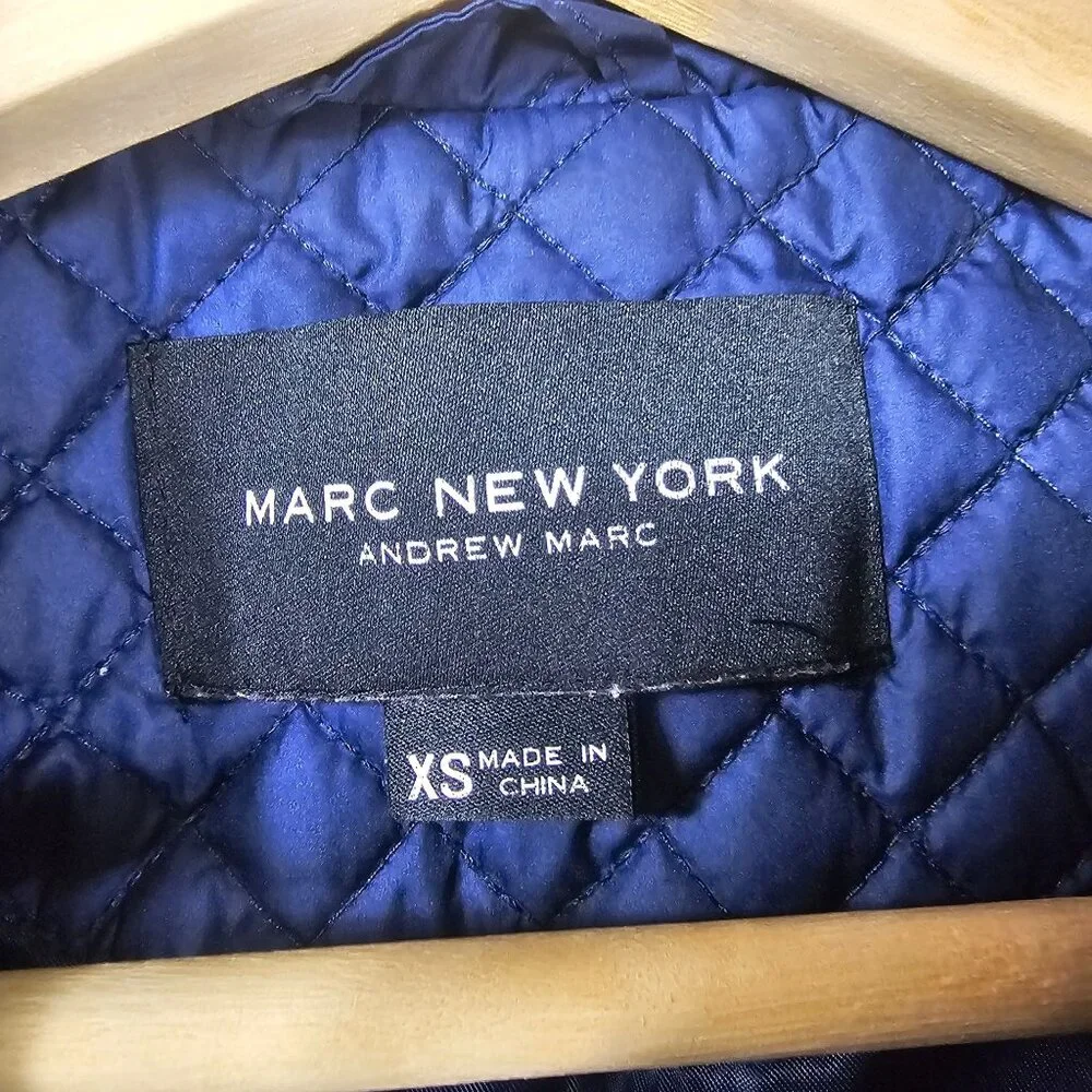 Marc‎ New York Quilted Navy Blue Puffer Vest Sz XS Full Zip Outerwear Gorpcore